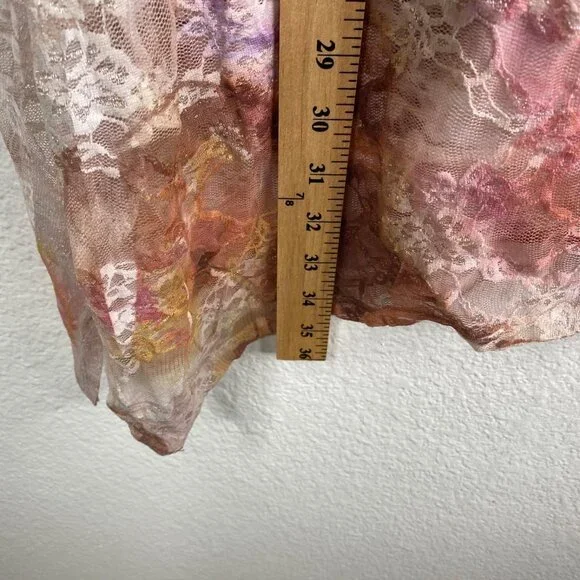 Cal Style Top Women's Lace Tunic Asymmetrical Hem Pink 2XL Fairy Romantic Boho - Picture 12 of 12